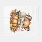 カボつるプのまわりにキンス フリースブランケット (正面(横))