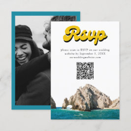 カボウェディング招待レトロRSVP QRコードエンクロージャ エンクロージャーカード