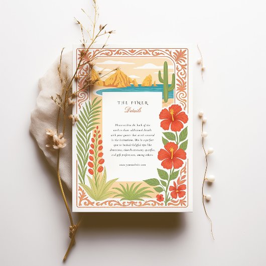 カボエレガントサンルーカスザアーチフローラズ結婚 招待状