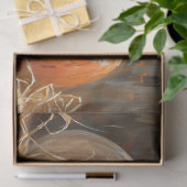 カボキンオレンジ白ヴィンテージ絵を描のデコパージュ 薄葉紙 (ギフト)