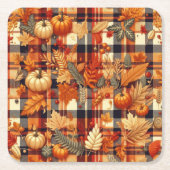 カボキンカエデ離れルズ秋のプレイス スクエアペーパーコースター (正面)