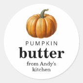 カボキンバター自家製食品ラベル ラウンドシール (正面)