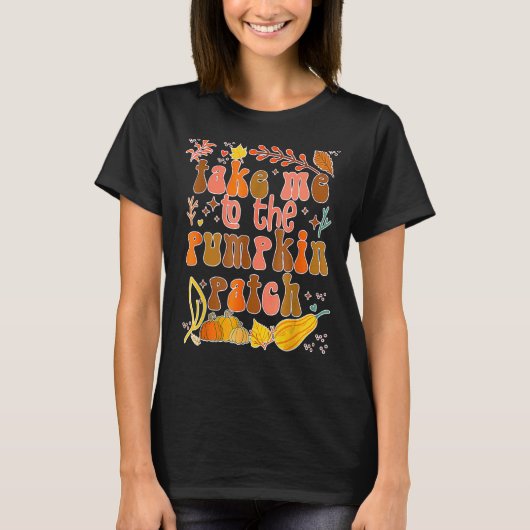カボキンパッチ秋秋Thanksgivに私を連れて行く Tシャツ (正面)