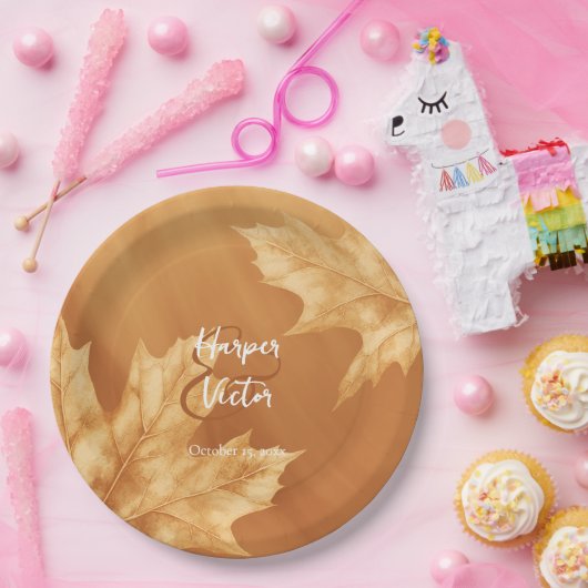 カボキンメープル離れアント秋の結婚式ナプキン ペーパープレート (パーティー)