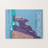 カボサンルーカスアーチメキシコトラベルアートヴィンテージ ジグソーパズル (横)