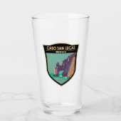 カボサンルーカスアーチメキシコレトロ動揺してサークル タンブラーグラス (正面)