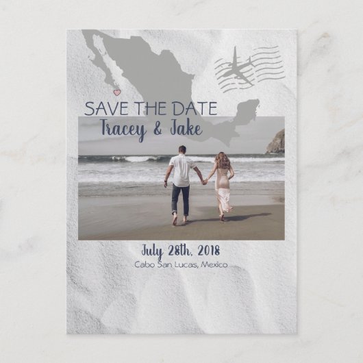 カボサンルーカスデスティネーションウェディング日付を保存 案内ポストカード (正面)