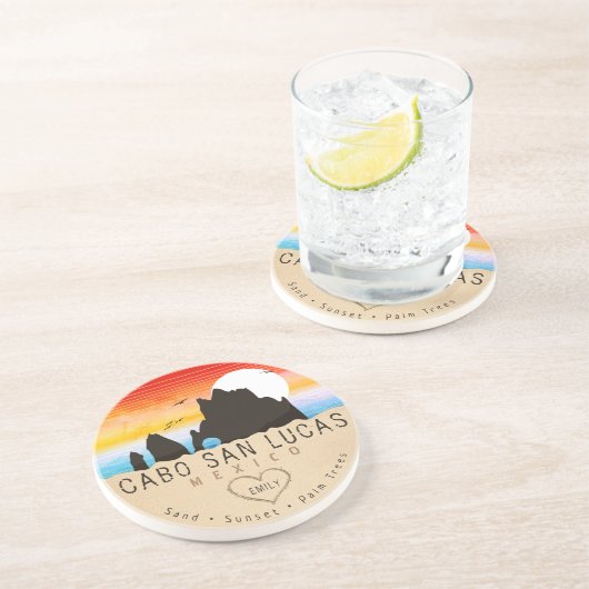 カボサンルーカスメキシコアーチヴィンテージレトロサンセット コースター (側面)
