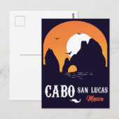 カボサンルーカスメキシコアーチヴィンテージレトロサンセット ポストカード (正面/裏面)