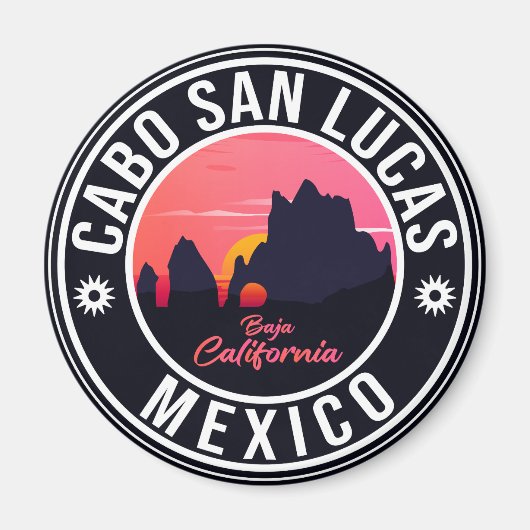 カボサンルーカスメキシコアーチヴィンテージレトロサンセット マグネット (正面)
