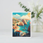 カボサンルーカスメキシコヴィンテージ旅行イラストレーション ポストカード (スタンド正面)