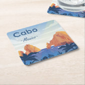 カボサンルーカスメキシコ スクエアペーパーコースター (アングル)