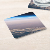 カボサンルーカス沖の公転の夕日 スクエアペーパーコースター (アングル)