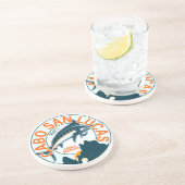 カボサンルーカス航海の魚釣りサイルフィッシュヴィンテージ コースター (側面)