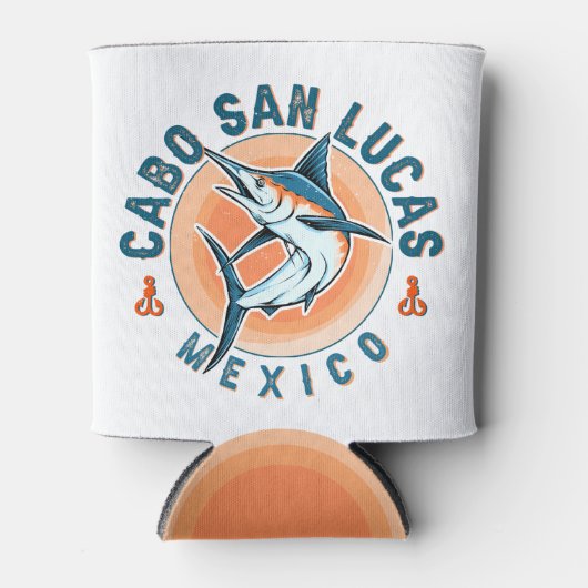 カボサンルーカス航海の魚釣りサイルフィッシュヴィンテージ 缶クーラー (正面)