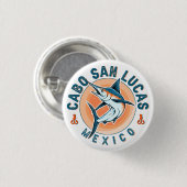 カボサンルーカス航海の魚釣りサイルフィッシュヴィンテージ 缶バッジ (正面&裏面)