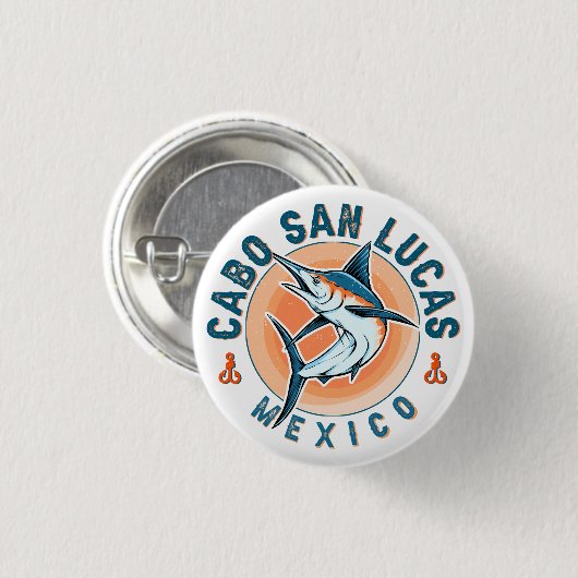 カボサンルーカス航海の魚釣りサイルフィッシュヴィンテージ 缶バッジ (正面&裏面)