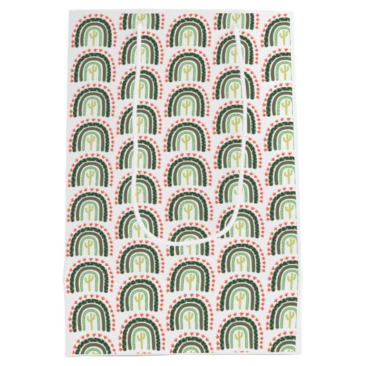 カボスアーティザンレインボーモダンデザートサグアーロおもしろい ミディアムペーパーバッグ (裏面)