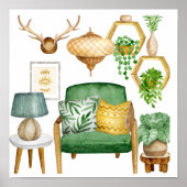 カボスエレガントガーデンの水彩 ポスター (正面)