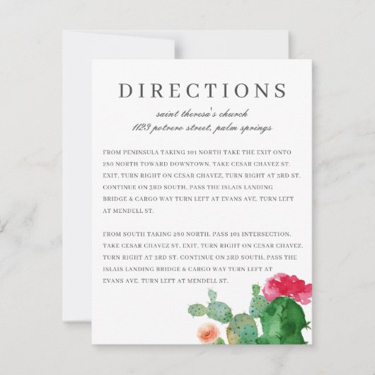 カボスエレガントガーデン |の結婚指示カード 招待状 (正面)