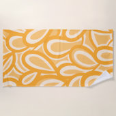 カボスガーデン抽象芸術パターンinマスタードオレンジ ビーチタオル (正面)