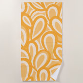 カボスガーデン抽象芸術パターンinマスタードオレンジ ビーチタオル (正面)