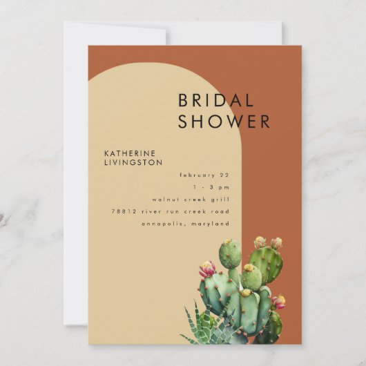 カボステラコッタジオメトリックブライダルシャワーII 招待状 (正面)