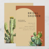 カボステラコッタジオメトリックブライダルシャワーII 招待状 (正面/裏面)