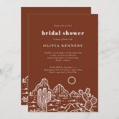 カボスモダンラインアートデザートブライダルシャワー 招待状 (正面/裏面)