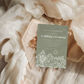 カボスモダンラインアートデザート結婚式招待状 招待状