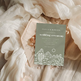 カボスモダンラインアートデザート結婚式招待状 招待状