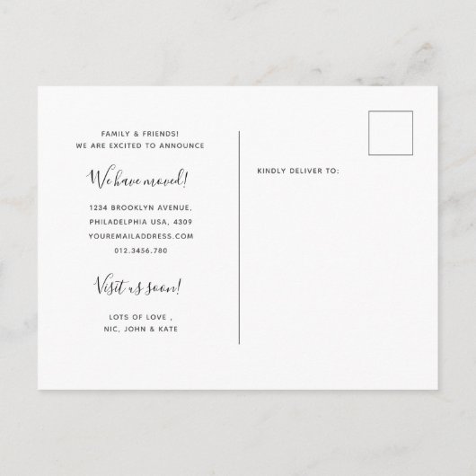 カボスモダン書道引っ越しましたニューホーム 案内ポストカード (裏面)