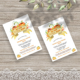 カボチャあなたの脂肪のズボンを取得する準備ができている感謝祭 招待状