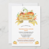 カボチャあなたの脂肪のズボンを取得する準備ができている感謝祭 招待状 (正面)