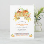 カボチャあなたの脂肪のズボンを取得する準備ができている感謝祭 招待状 (スタンド正面)