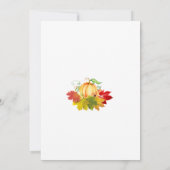 カボチャあなたの脂肪のズボンを取得する準備ができている感謝祭 招待状 (裏面)