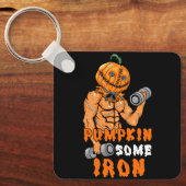 カボチャいくつかの鉄おかしなハロウィンジムトレーニングリフト キーホルダー (正面)