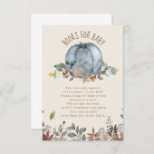 カボチャおしゃれな男の子の赤ちゃんシャワー本のリクエスト エンクロージャーカード (正面/裏面)