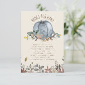 カボチャおしゃれな男の子の赤ちゃんシャワー本のリクエスト エンクロージャーカード (スタンド正面)