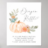 カボチャおむつラッフルオレンジベビーシャワー ポスター (正面)