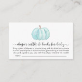 カボチャおむつラッフルブック男の赤ちゃんシャワー エンクロージャーカード (正面)