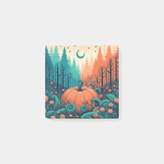 カボチャおもしろい秋サンクスギビングオレンジ紅葉 ポストイット (正面)