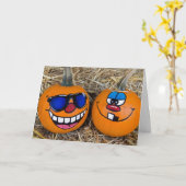 カボチャおもしろい結婚記念日 カード (黄色い花)