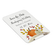 カボチャおもしろい/感謝祭結婚/日付を保存 マグネット (右側)