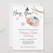 カボチャおよび幽霊ハロウィーン誕生日招待状 招待状 (正面)