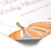 カボチャお洒落ピンクガール赤ちゃんシャワーへようこそ ポスター (角)