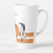 カボチャお洒落ンペンギン面白いハロウィーン カフェラテマグ (右)