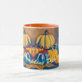 カボチャお願い紅葉ホームアクセントパーティーおもしろい マグカップ (中央)