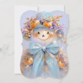 カボチャかかしハロウィーンベイビーシャワー 招待状 (裏面)