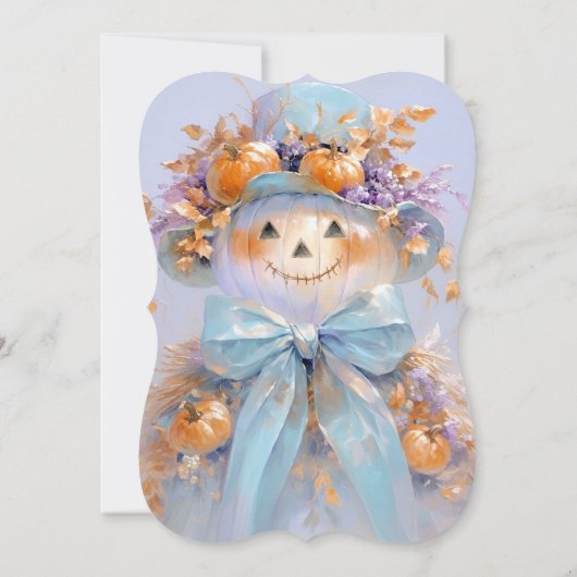 カボチャかかしハロウィーンベイビーシャワー 招待状 (裏面)